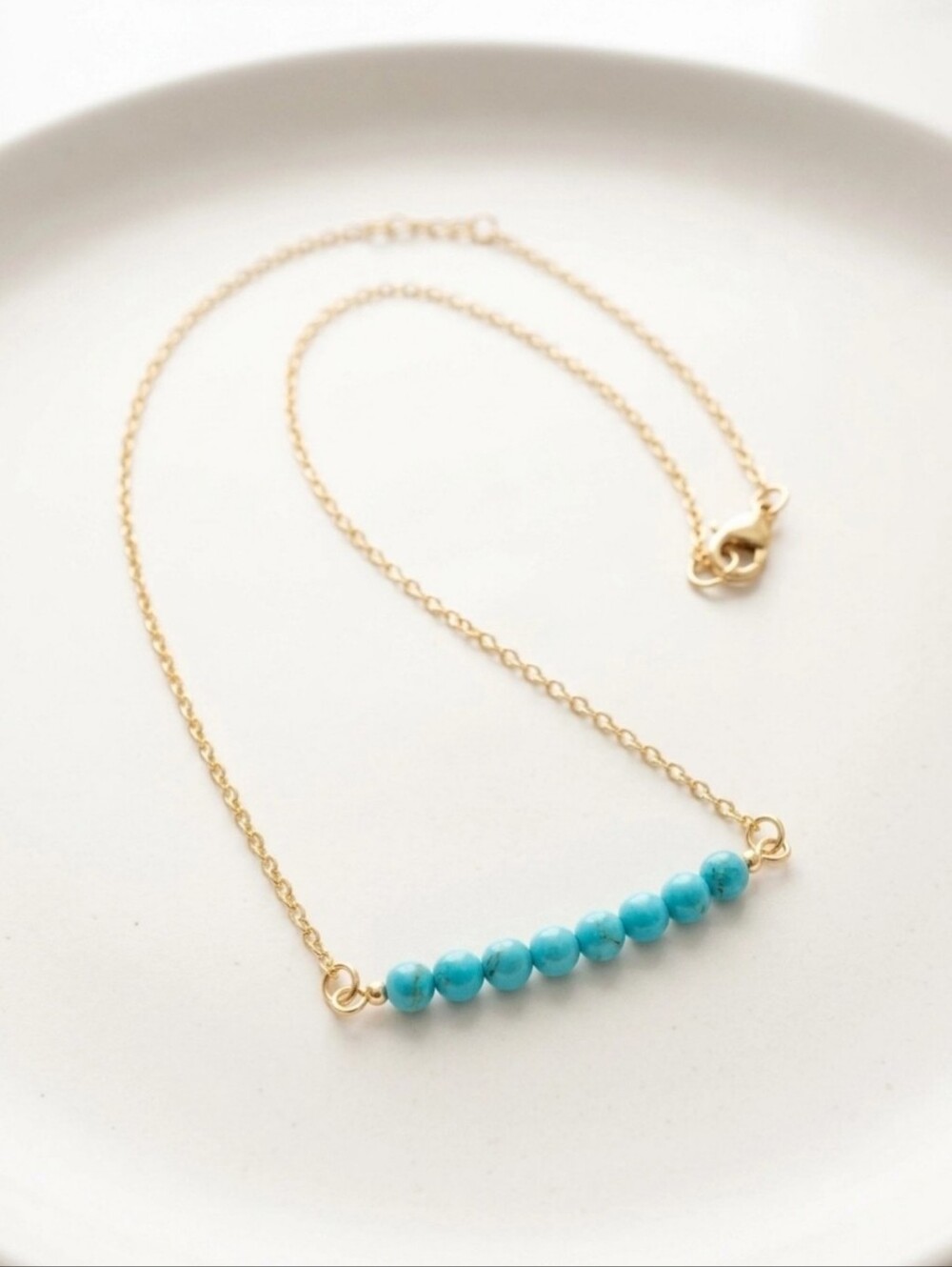 Boho Turquoise And Gold Necklace